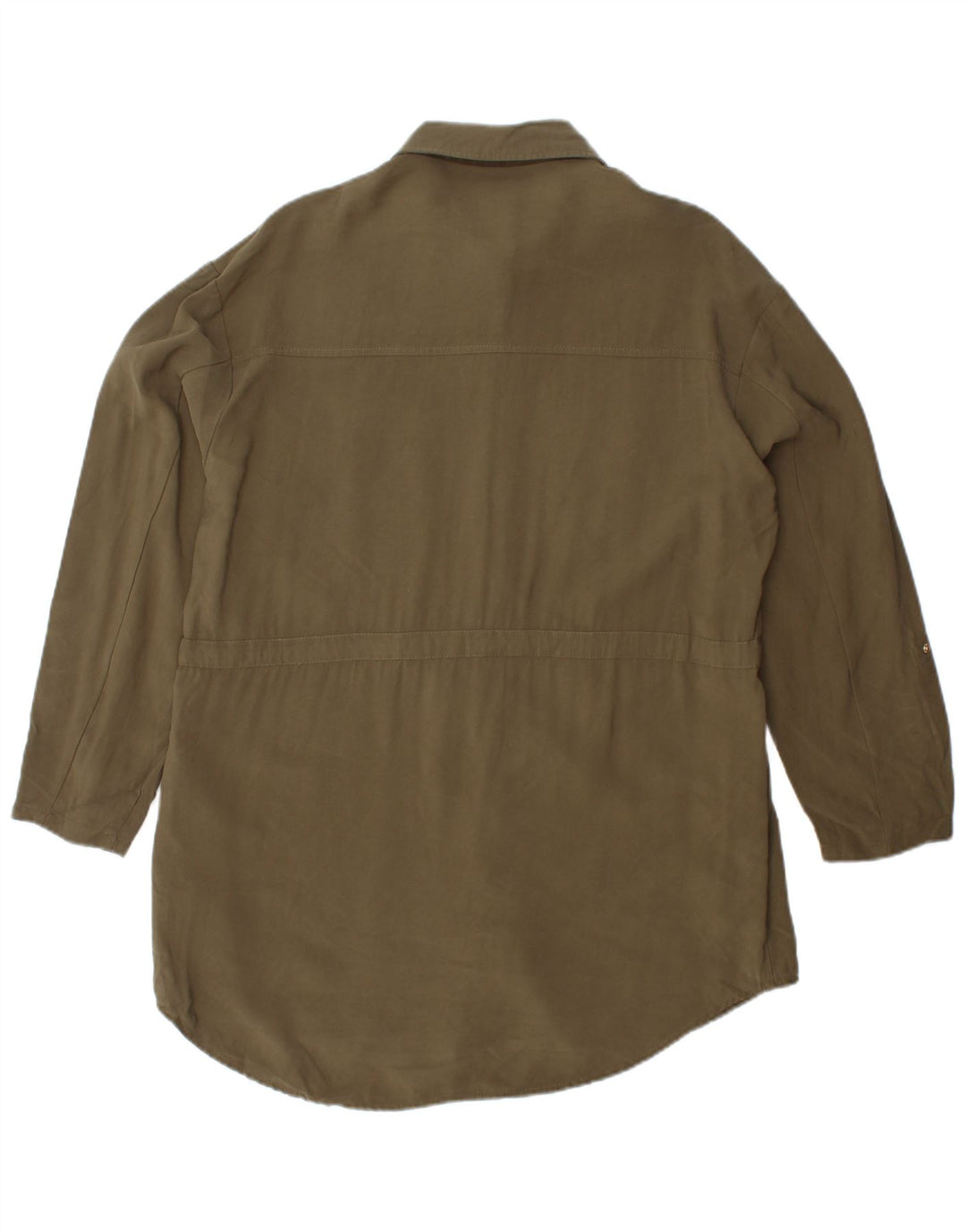 Zara Damen Hemdkleid UK 14 Medium Khaki Viscose