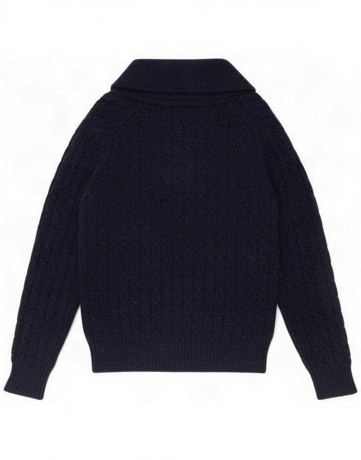 Lyle & Scott Herren-Pullover mit Schalkragen, mittelmarineblaue Wolle
