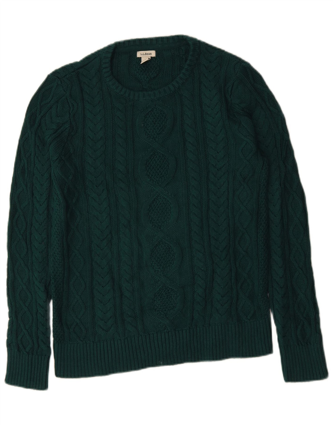 L.L.BEAN Herren-Pullover mit U-Boot-Ausschnitt, mittelgrüne Baumwolle