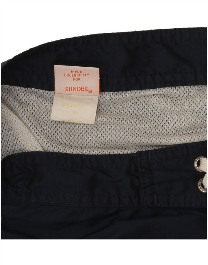 Sundek Herren-Badeshorts, groß, marineblau, gestreift, Polyester