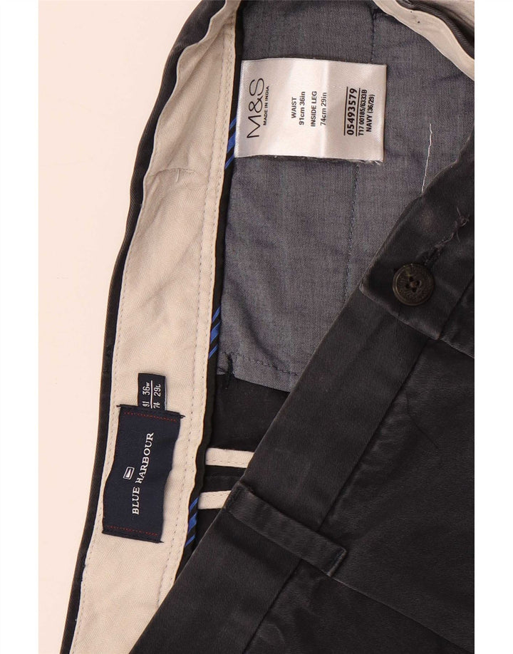 Marks & Spencer Herren Blue Harbour Gerade Chinohose W36 L29 Marineblau