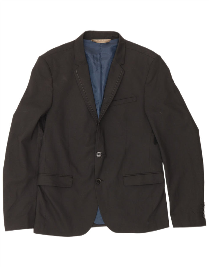 Zara Herren-Blazer mit 2 Knöpfen, EU 50, mittelschwarz, Polyester