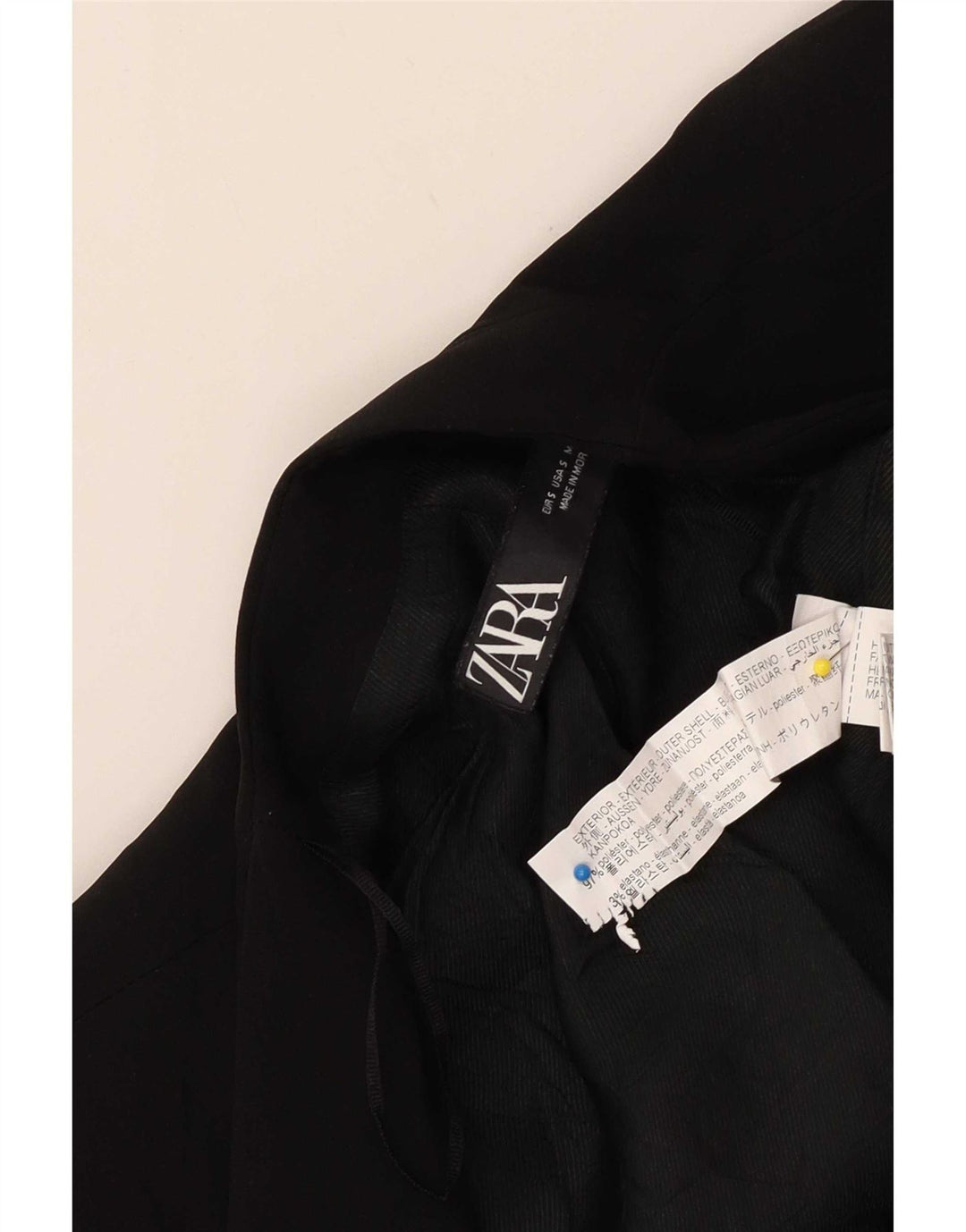 Zara Womens Open Blazer Jacke UK 10 Small Black Polyester