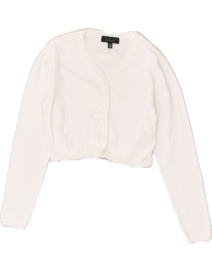 SIMONA BARBIERI Girls Twin-Set Crop Cardigan Sweater 7-8 Years White | Vintage Simona Barbieri | Thrift | Second-Hand Simona Barbieri | Used Clothing | Messina Hembry 