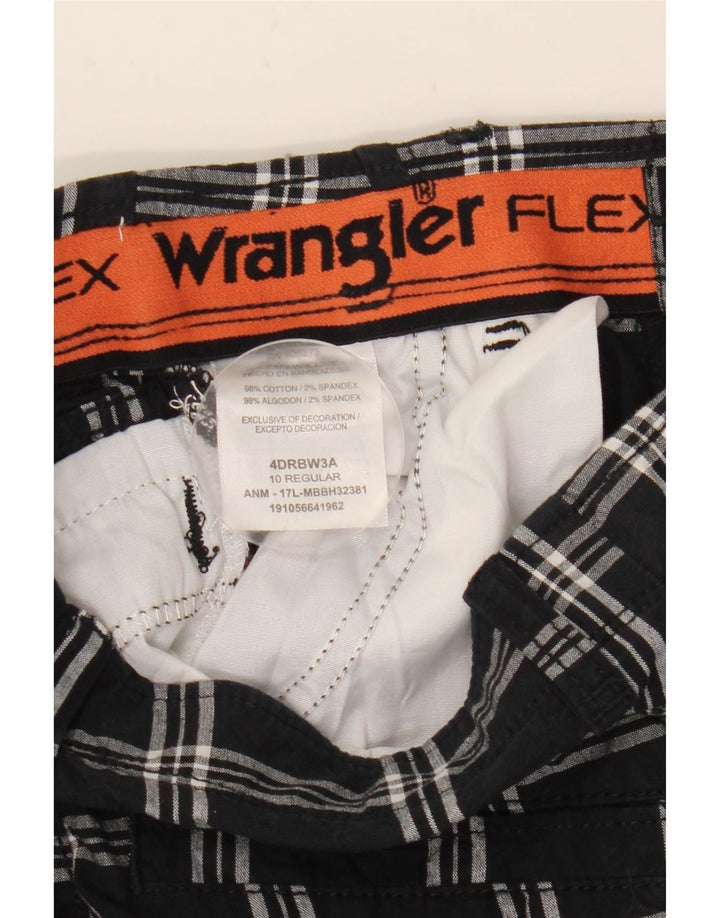 Wrangler Jungen-Cargoshorts, 9–10 Jahre, W25, schwarz karierte Baumwolle