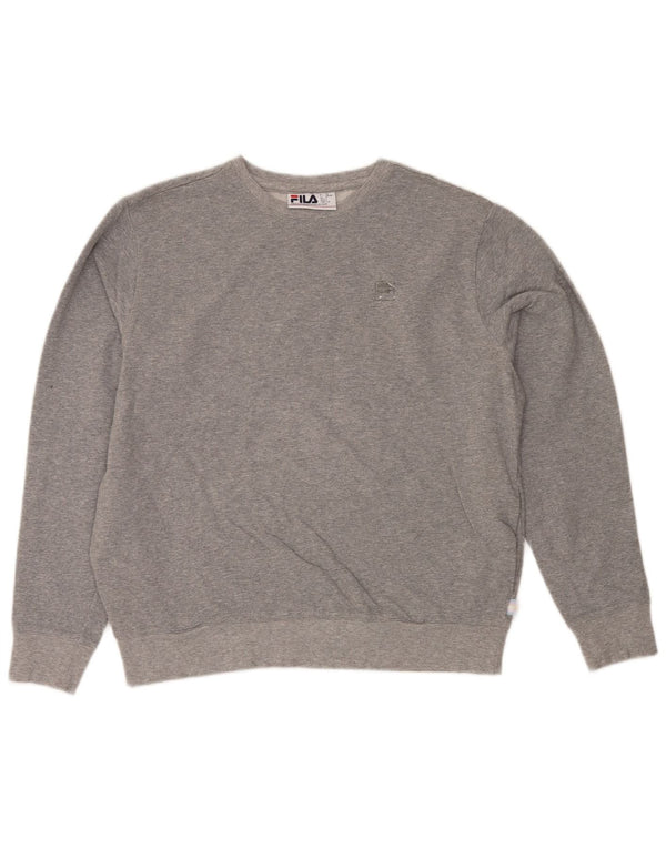 Fila Damen-Sweatshirt-Pullover, UK 16, große grau gefleckte Baumwolle