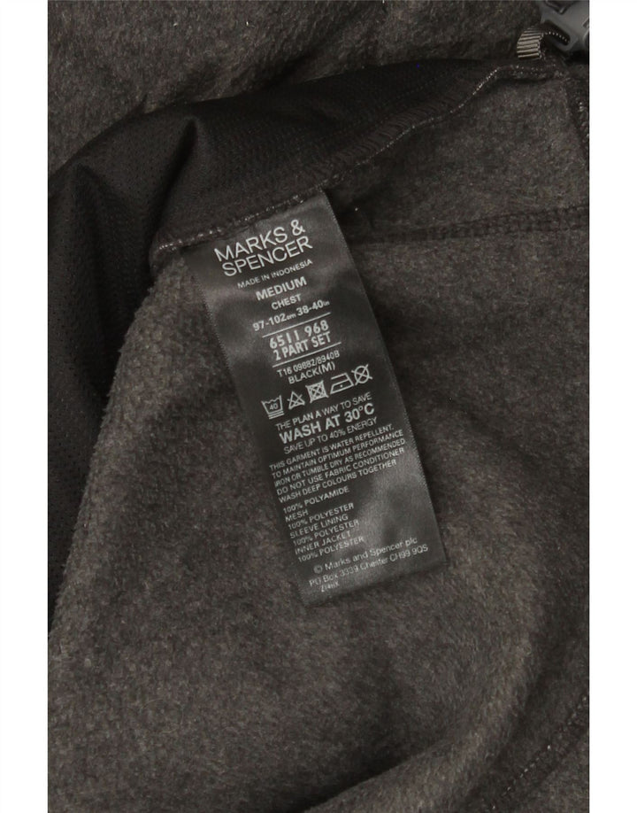 Marks & Spencer Herren Fleecejacke UK 38 Mittelgraues Polyamid