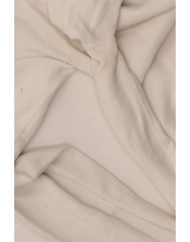 Zara Damen-Pullover mit Rundhalsausschnitt, UK 14, Größe L, weiße Viskose