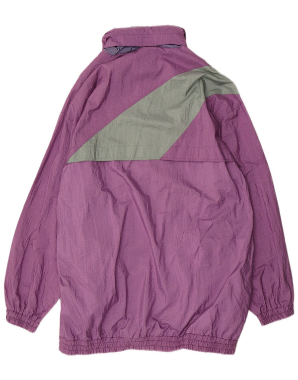 VINTAGE Herren-Regenmantel mit lockerer Passform, UK 38, Mittelviolett, Farbblock-Polyamid