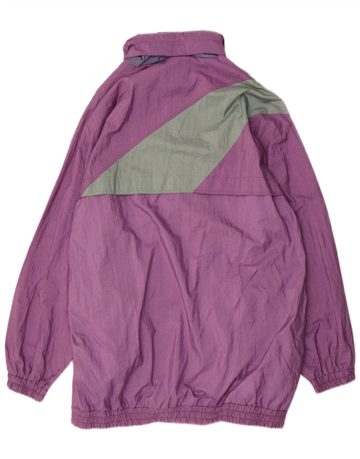 VINTAGE Herren-Regenmantel mit lockerer Passform, UK 38, Mittelviolett, Farbblock-Polyamid