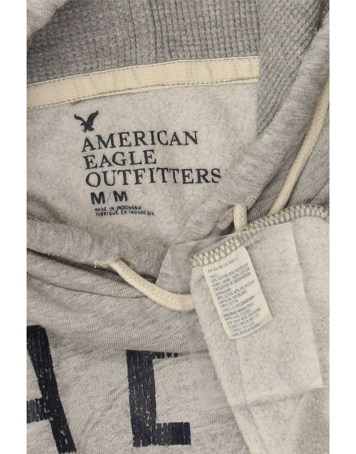 American Eagle Herren-Kapuzenpullover mit Grafik, mittelgraue Baumwolle