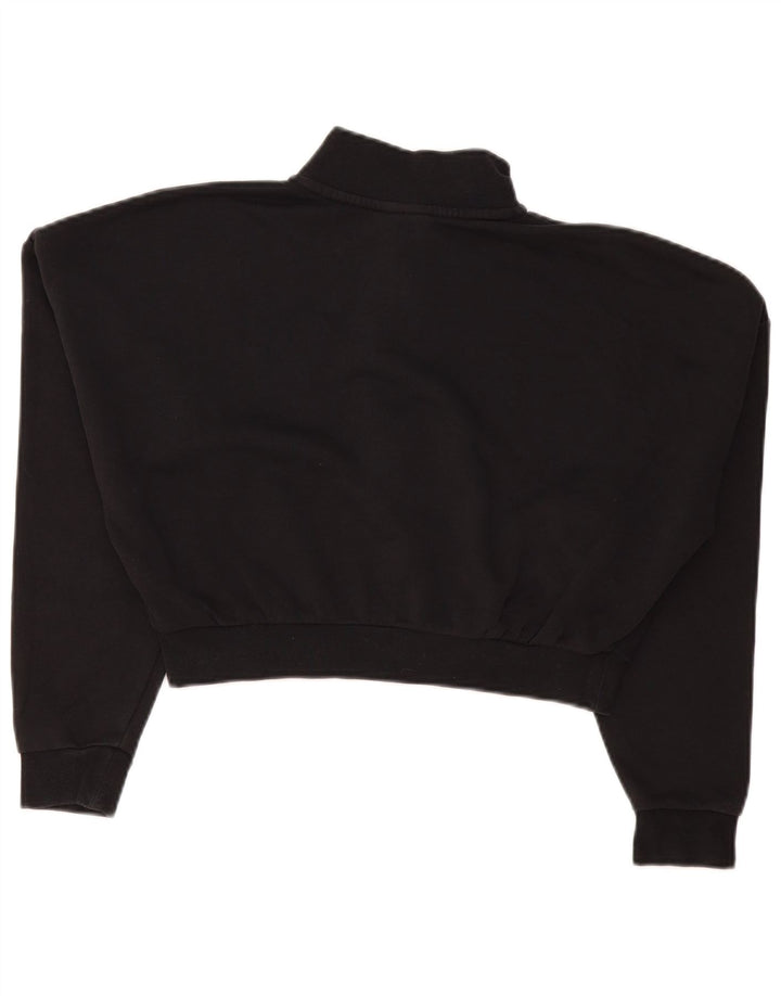 Nike Damen-Sweatshirt mit übergroßem Crop-Ausschnitt und Reißverschluss, Gr. 10, Größe S, Schwarz