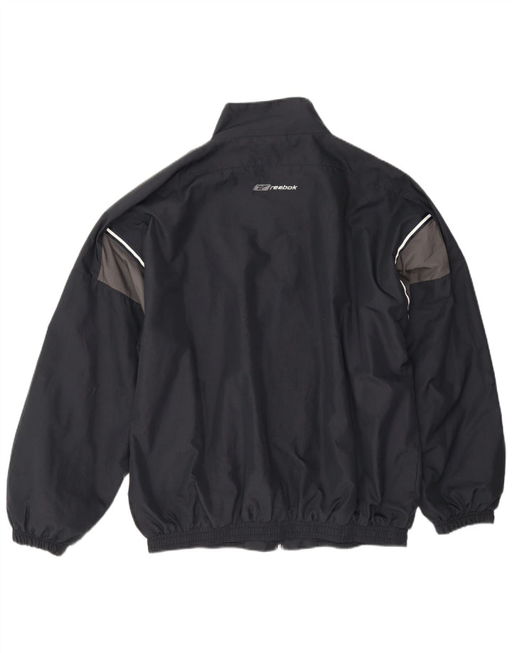 Reebok Herren-Trainingsanzugoberteil mit lockerer Passform, Mittelschwarz, Farbblock