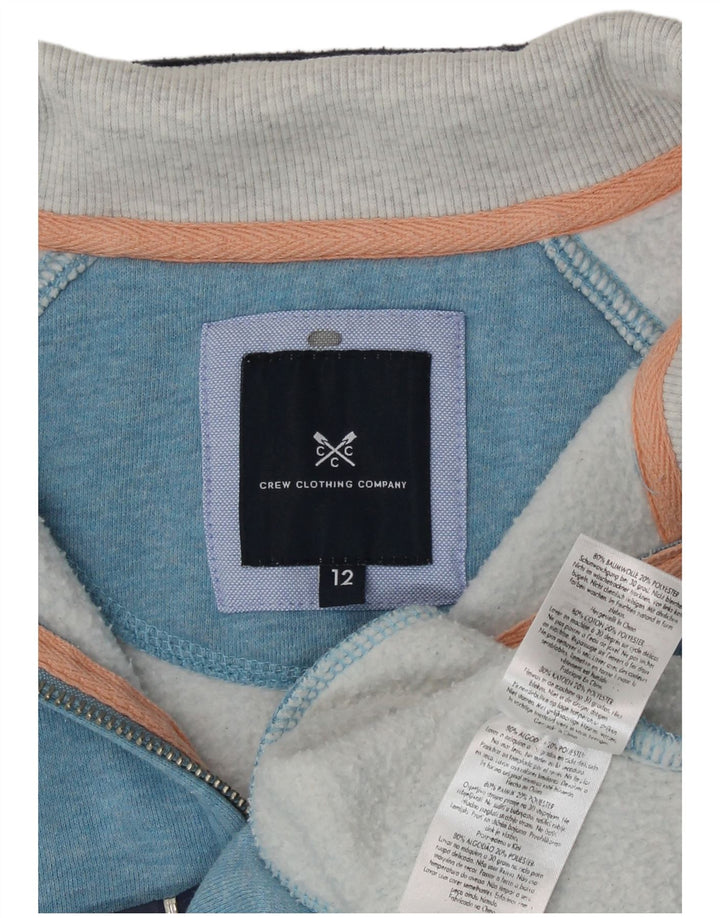 Crew Clothing Damen-Sweatshirt-Pullover UK 12 Mittelblauer Farbblock