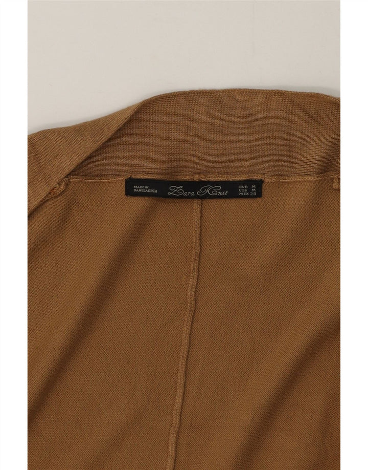 Zara Damen-Strickjacke, übergroß, offener Fledermausflügel, Gr. 14, Mittelbraun