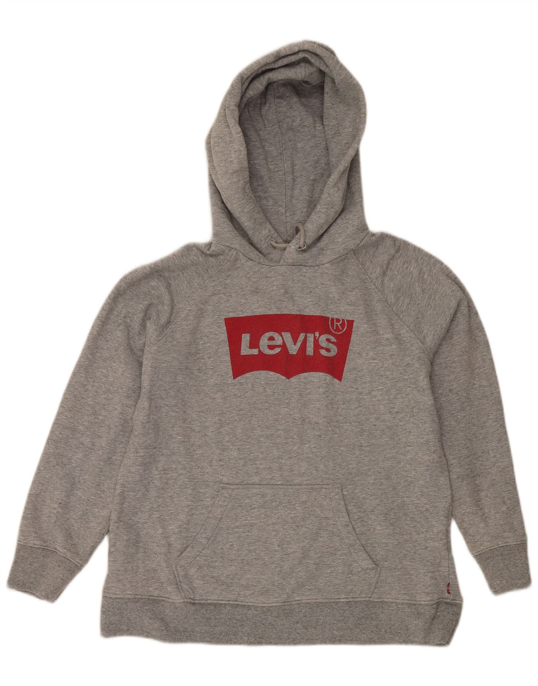 Levi's Herren-Kapuzenpullover mit Grafik, mittelgrau gesprenkelte Baumwolle