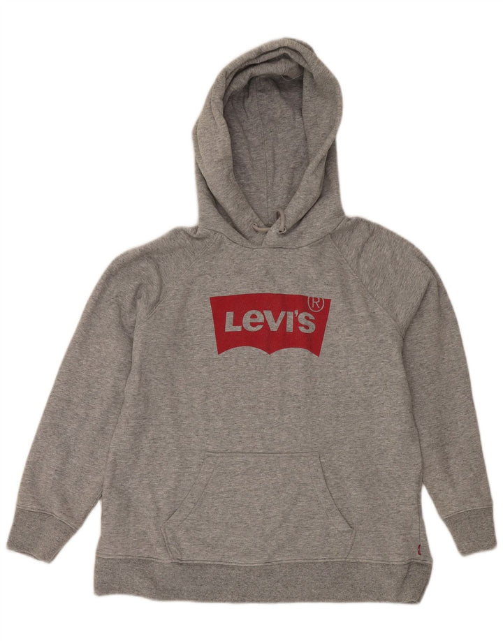 Levi's Herren-Kapuzenpullover mit Grafik, mittelgrau gesprenkelte Baumwolle