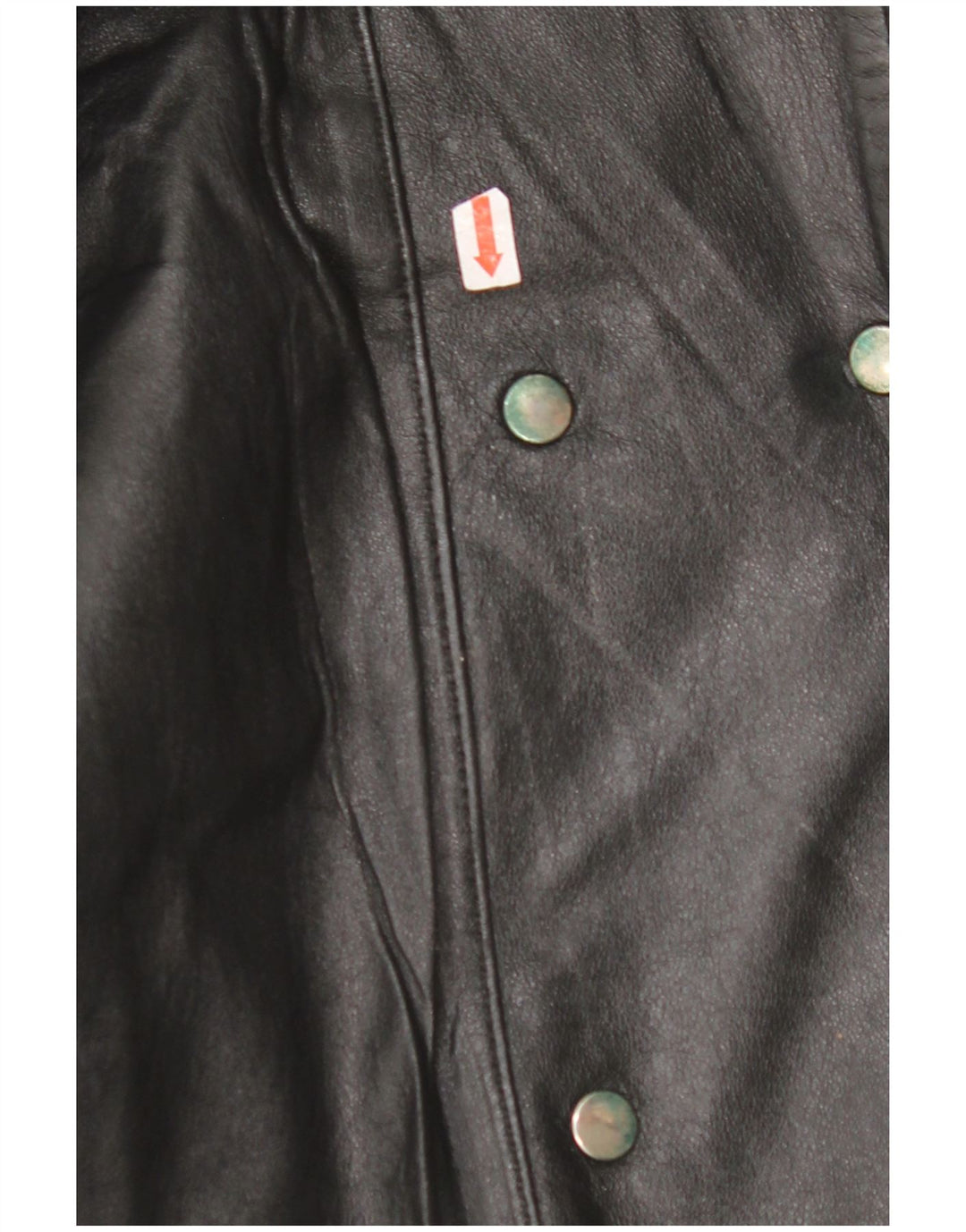 VINTAGE Damen Übergroße Lederjacke EU 42 Großes schwarzes Leder