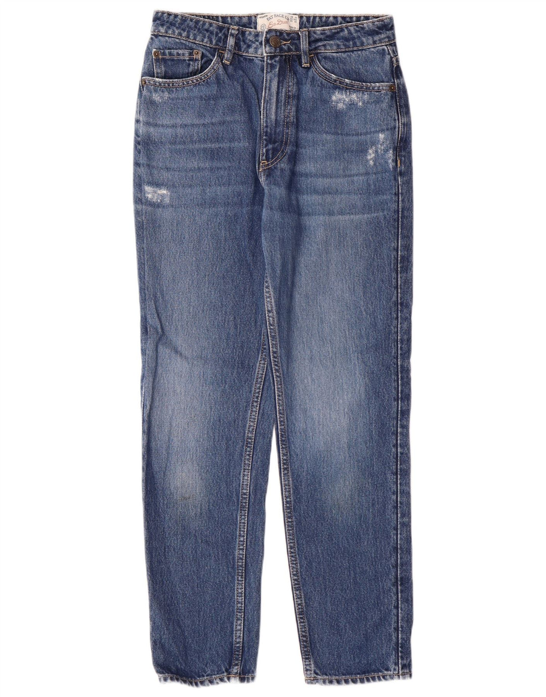 FAT FACE Damen Mom Jean Distressed Slim Jeans UK 6 XS W26 L26 Blaue Baumwolle