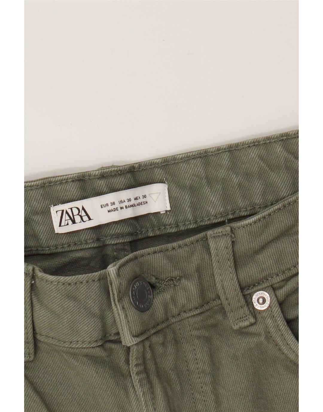 Zara Herren Jeansshorts EU 38 Small W30 Grün