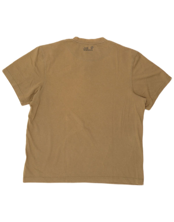 Jack Wolfskin Herren T-Shirt Top UK 46/48 2XL Khaki Baumwolle