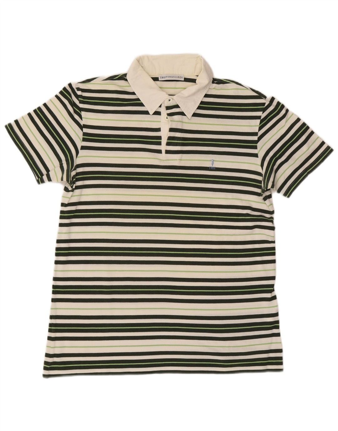 Trussardi Herren-Poloshirt, mittelgroß, mehrfarbig, gestreift, Baumwolle