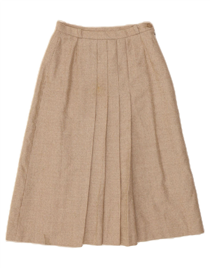 MICHAEL JACOBS Womens A-Line Skirt UK 12 Medium W26  Beige Houndstooth Vintage Michael Jacobs and Second-Hand Michael Jacobs from Messina Hembry 