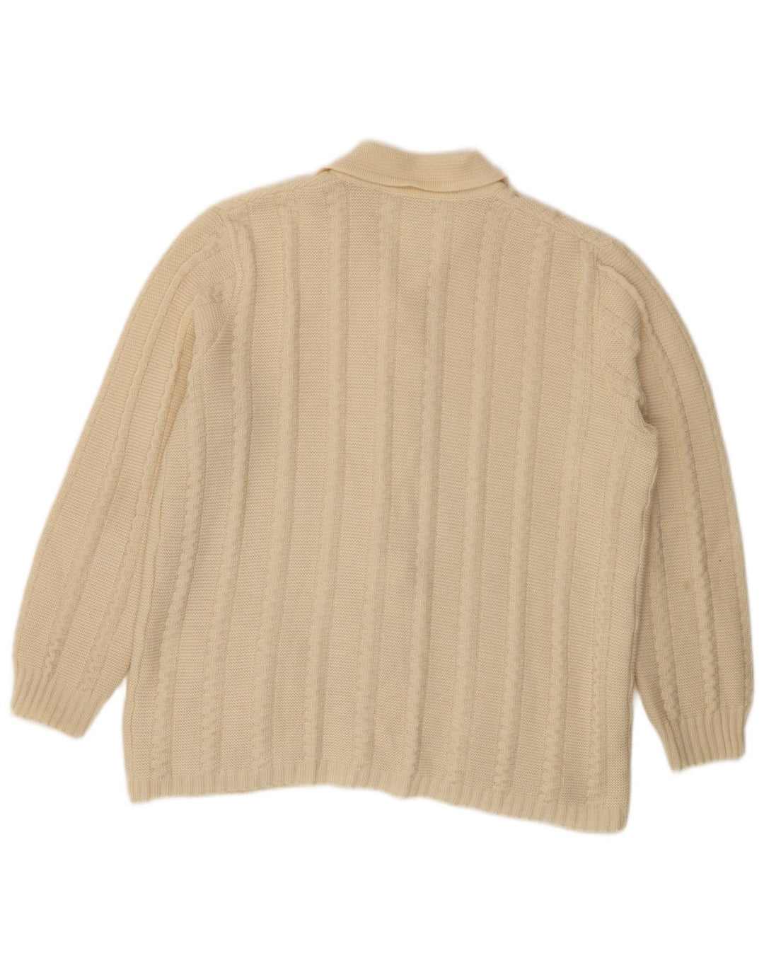 Vintage Damen Cardigan Pullover UK 16 Large Off White