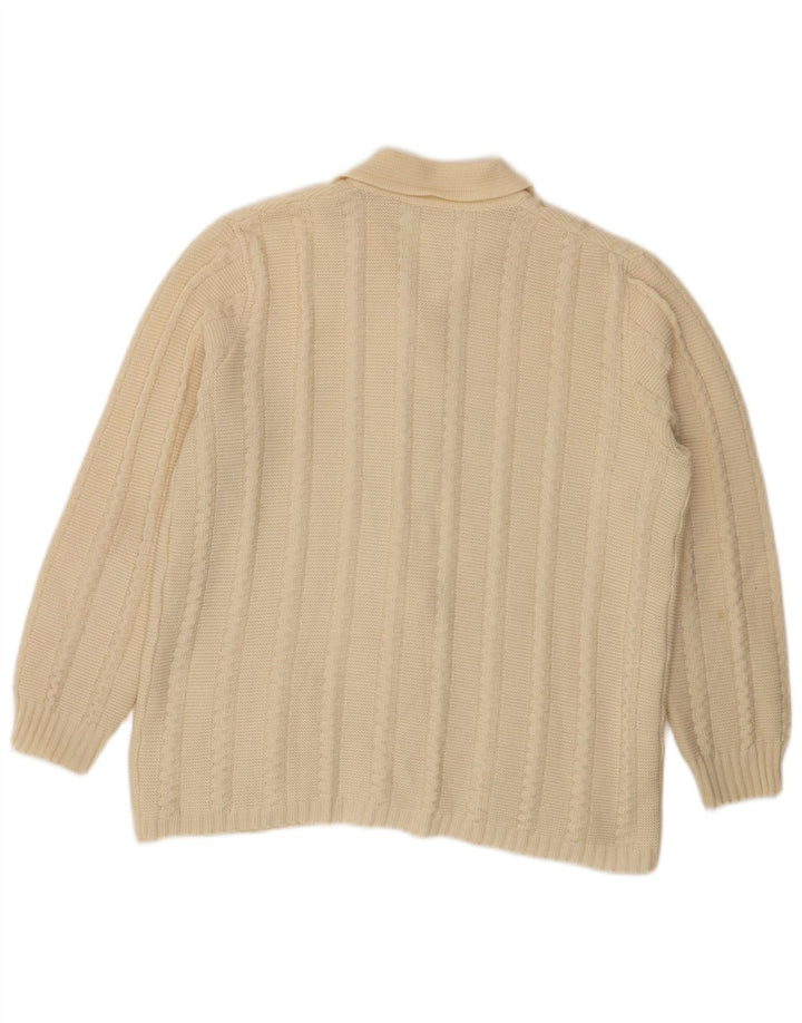 Vintage Damen Cardigan Pullover UK 16 Large Off White