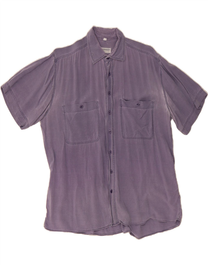 DORNBUSCH Mens Short Sleeve Shirt Size 41/42 Large Purple Vintage Dornbusch and Second-Hand Dornbusch from Messina Hembry 