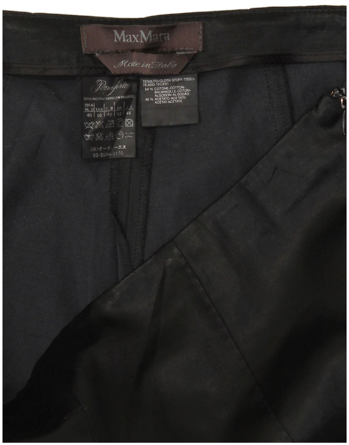 Max Mara Damen-Hose, kurz geschnitten, UK 12, M, W30, L23, schwarze Baumwolle