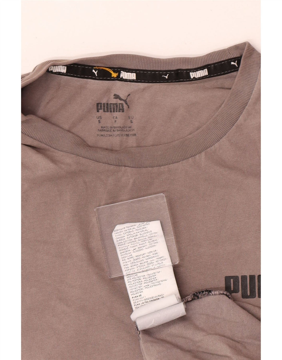 Puma Herren T-Shirt Top Small Grau Baumwolle