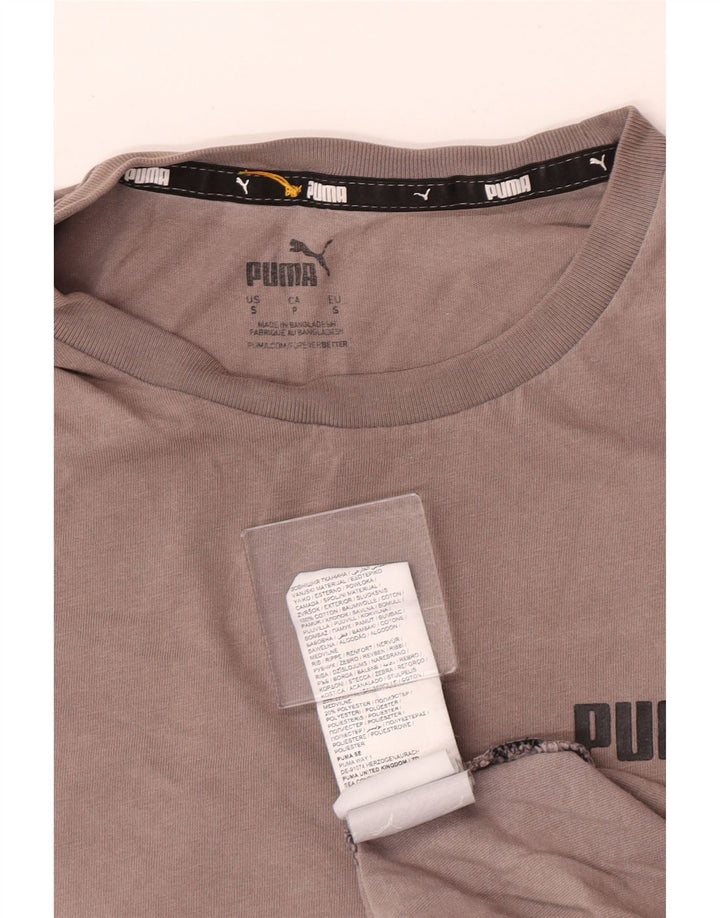 Puma Herren T-Shirt Top Small Grau Baumwolle