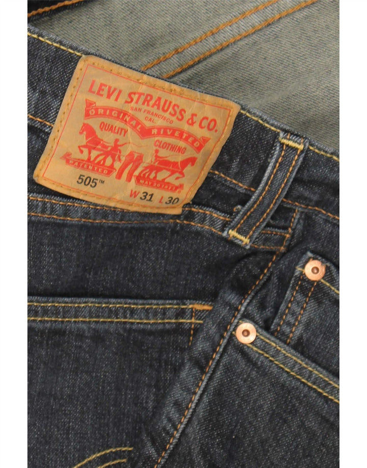 Levi's Herren 505 Regular Straight Jeans W31 L30 Marineblau