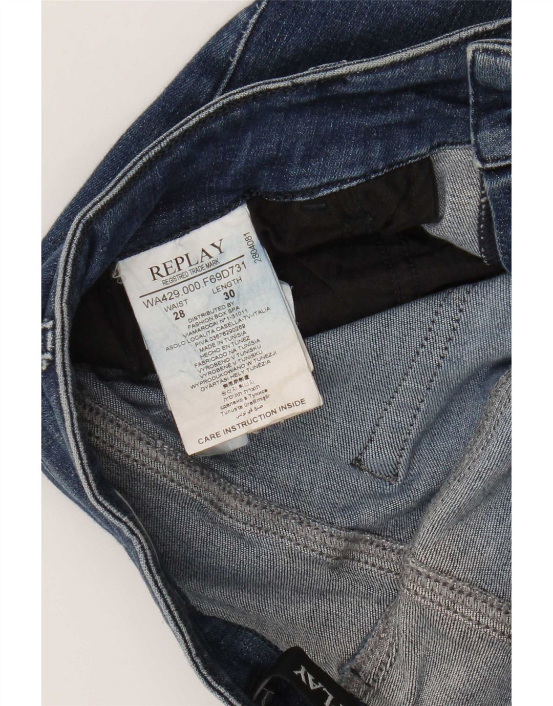 Replay Damen Slim Jeans W28 L30 Blaue Baumwolle