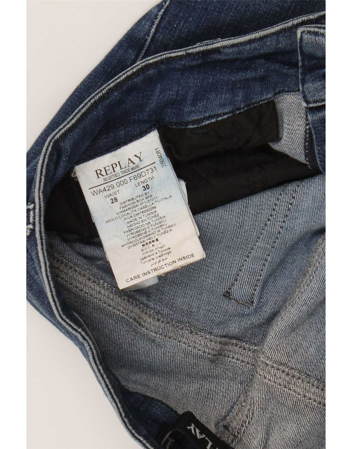 Replay Damen Slim Jeans W28 L30 Blaue Baumwolle