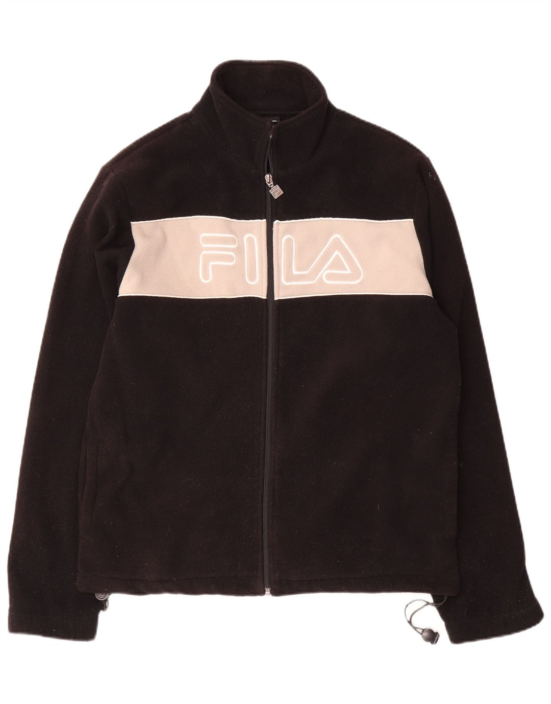 Fila Herren-Fleecejacke mit Grafik, UK 38, Mittelschwarz, Farbblock