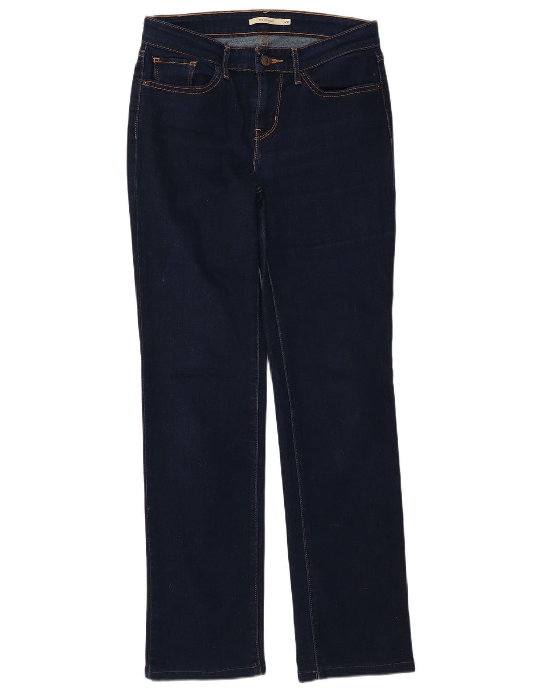 Levi's Damen 714 Straight Jeans W28 L30 Marineblaue Baumwolle