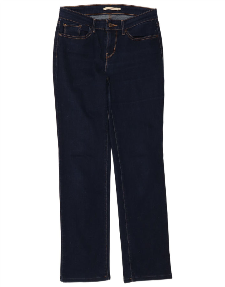 Levi's Damen 714 Straight Jeans W28 L30 Marineblaue Baumwolle