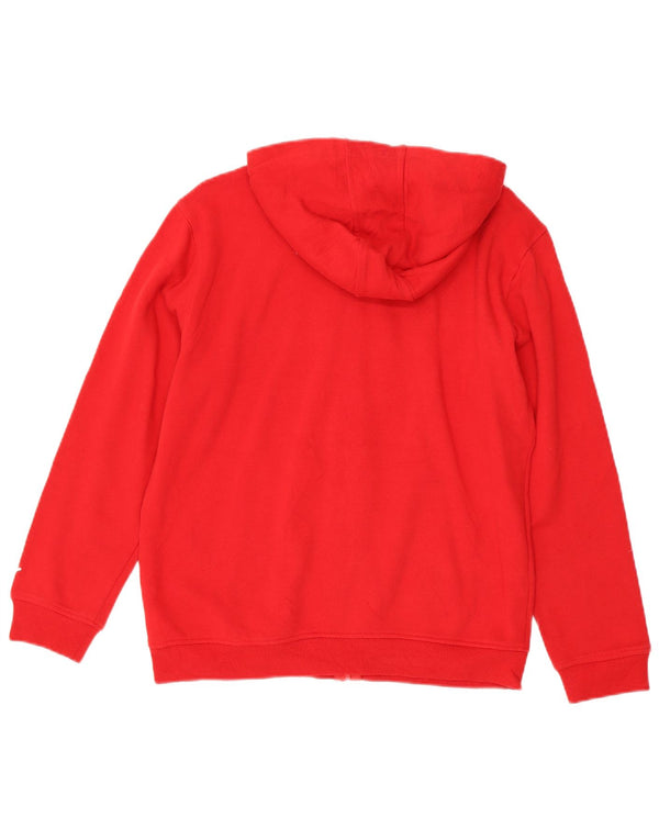 Puma Womens Graphic Zip Hoodie Pullover UK 16 Große rote Baumwolle
