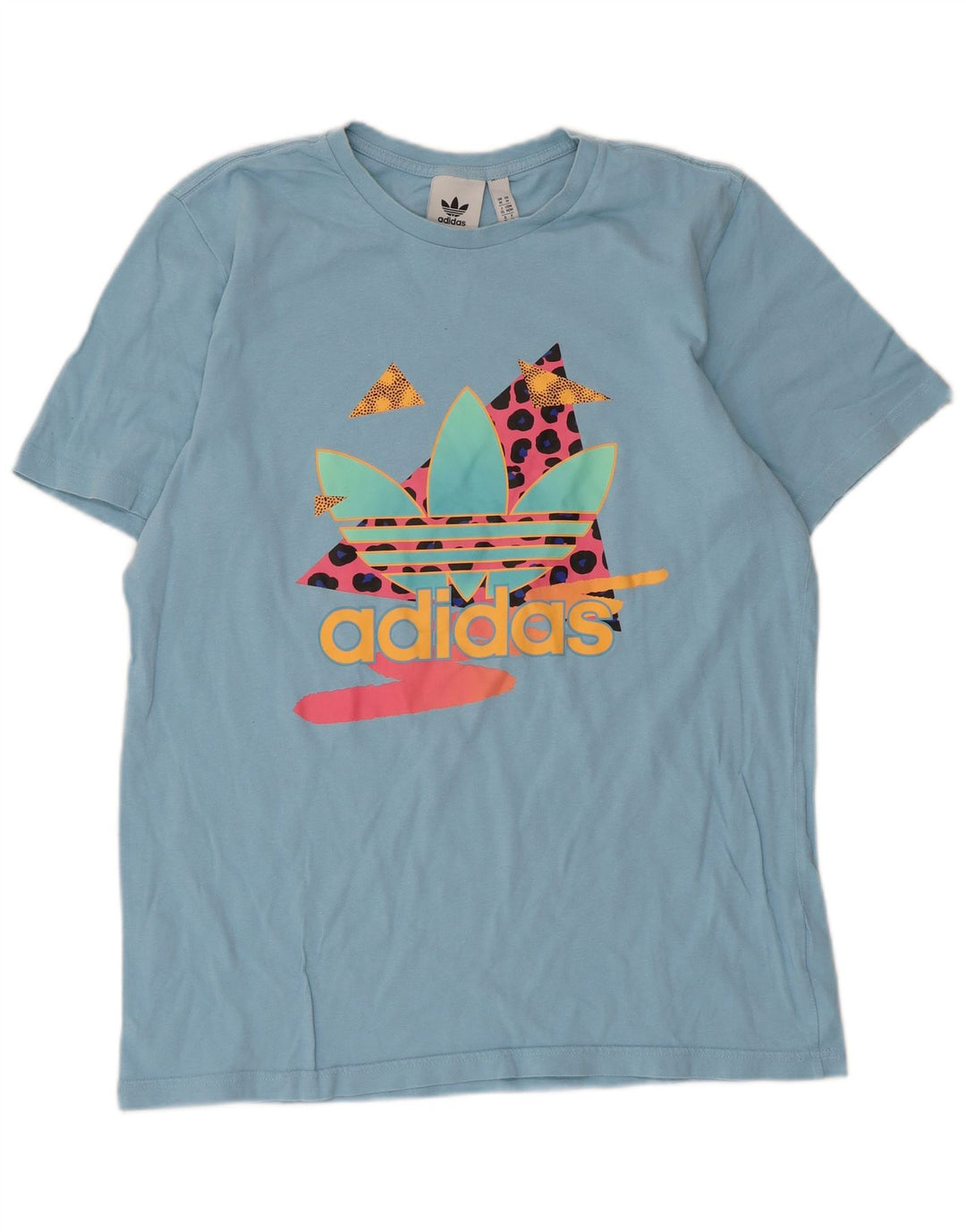 Adidas Herren Grafik-T-Shirt aus mittelblauer Baumwolle