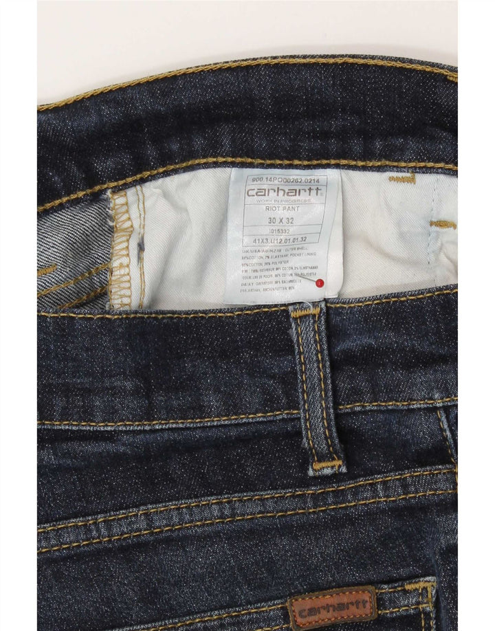 Carhartt Damen-Crop-Jeans W30 L22 Marineblaue Baumwolle