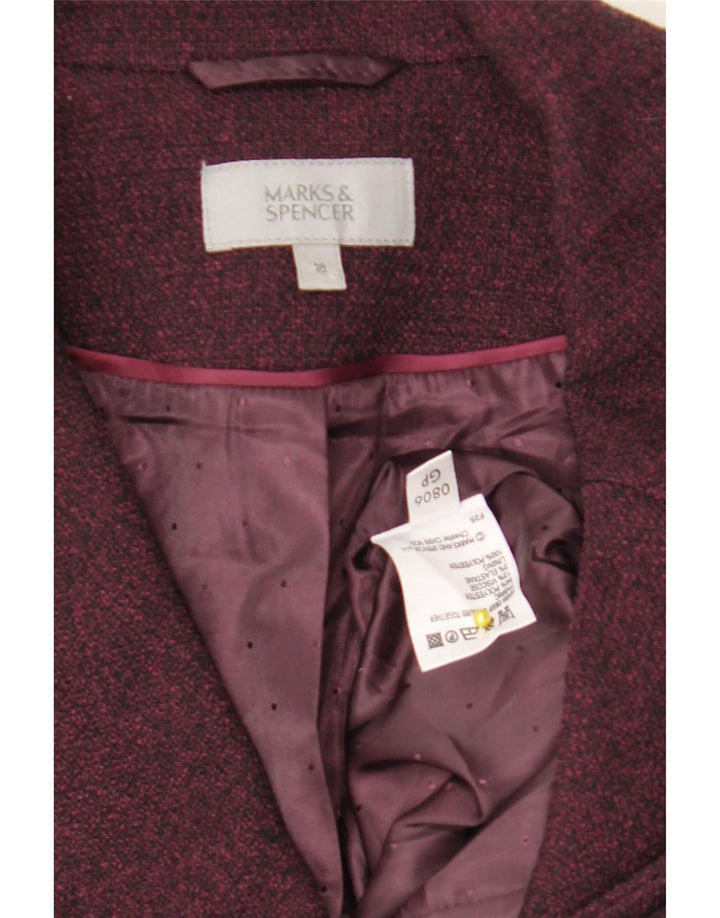 Marks & Spencer Damen Zweireihige Blazerjacke UK 18 XL Burgunderrot