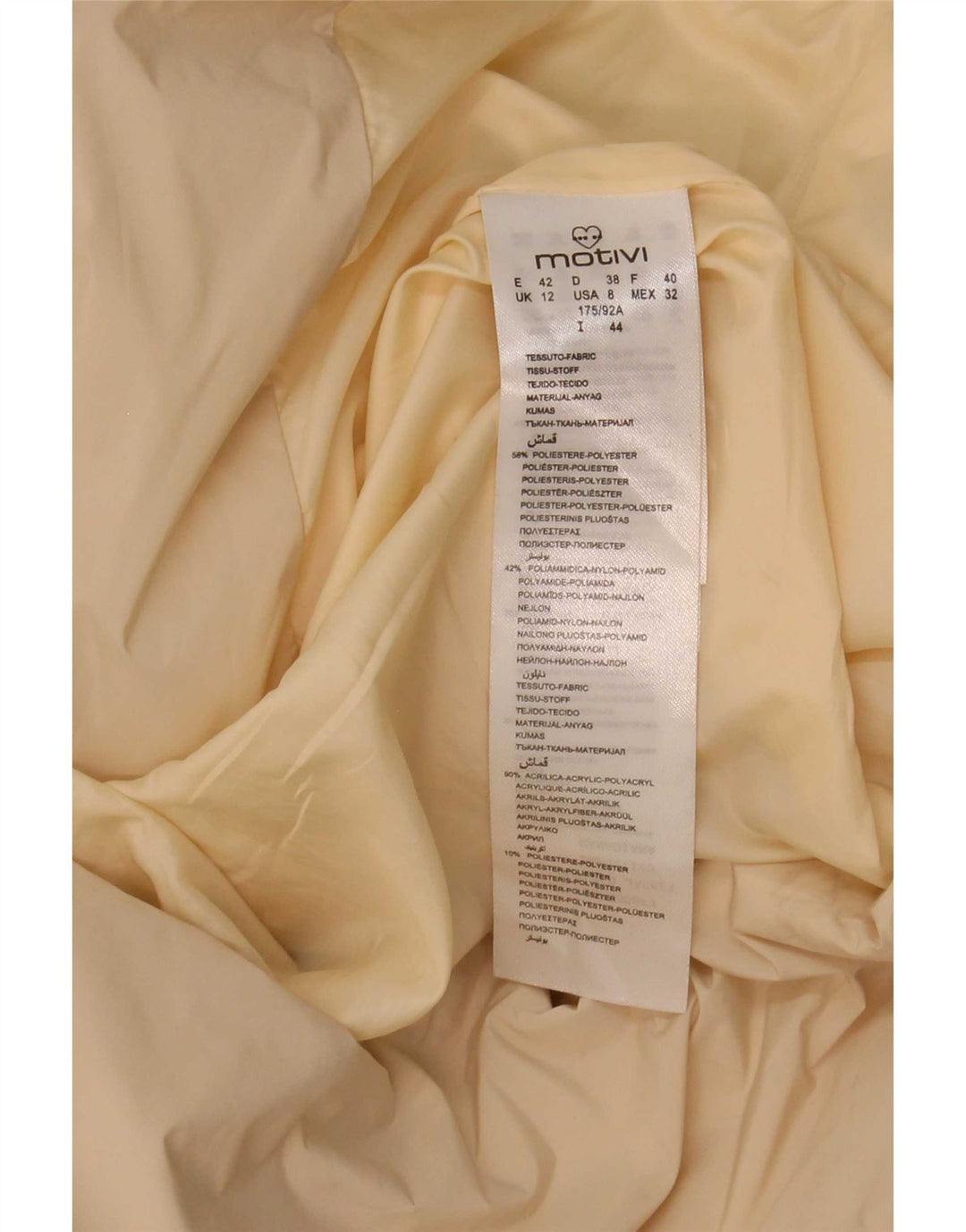 MOTIVI Wattierter Damenmantel mit Kapuze, UK 12, mittelbeigefarbenes Polyester
