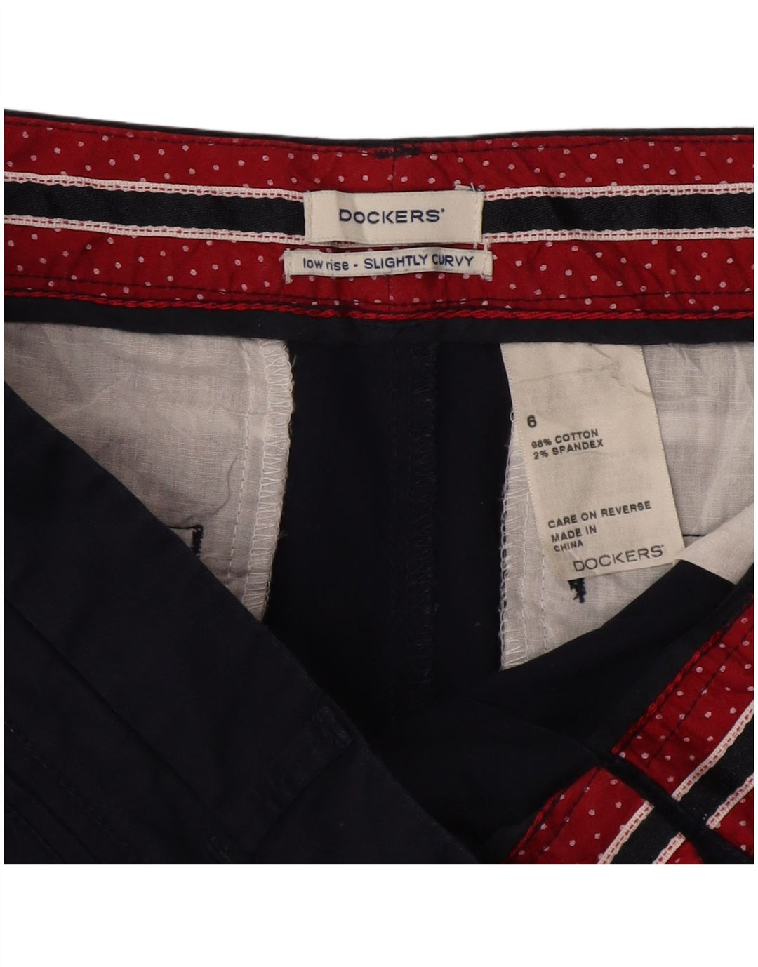 DOCKERS Leicht kurvige Chino-Shorts für Damen US 6 Medium W30 Marineblau