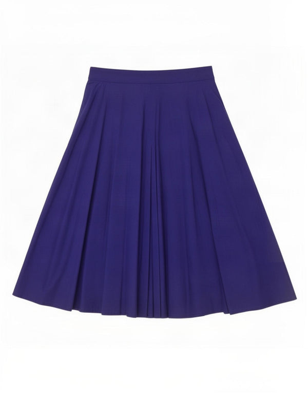 Vintage Damen ausgestellter Rock IT 44 Medium L28 Blaue Baumwolle