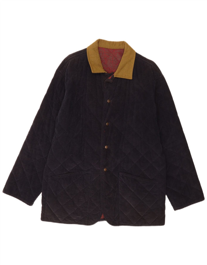 Via Ardigo Herren-Jacke aus gestepptem Cord, IT 46, Größe S, Marineblau