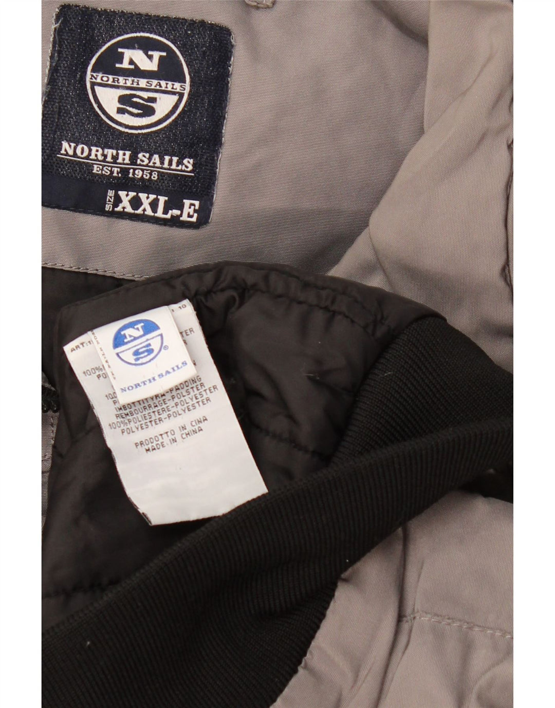 North Sails Herren Bomberjacke UK 44 2XL Graues Colourblock-Polyester