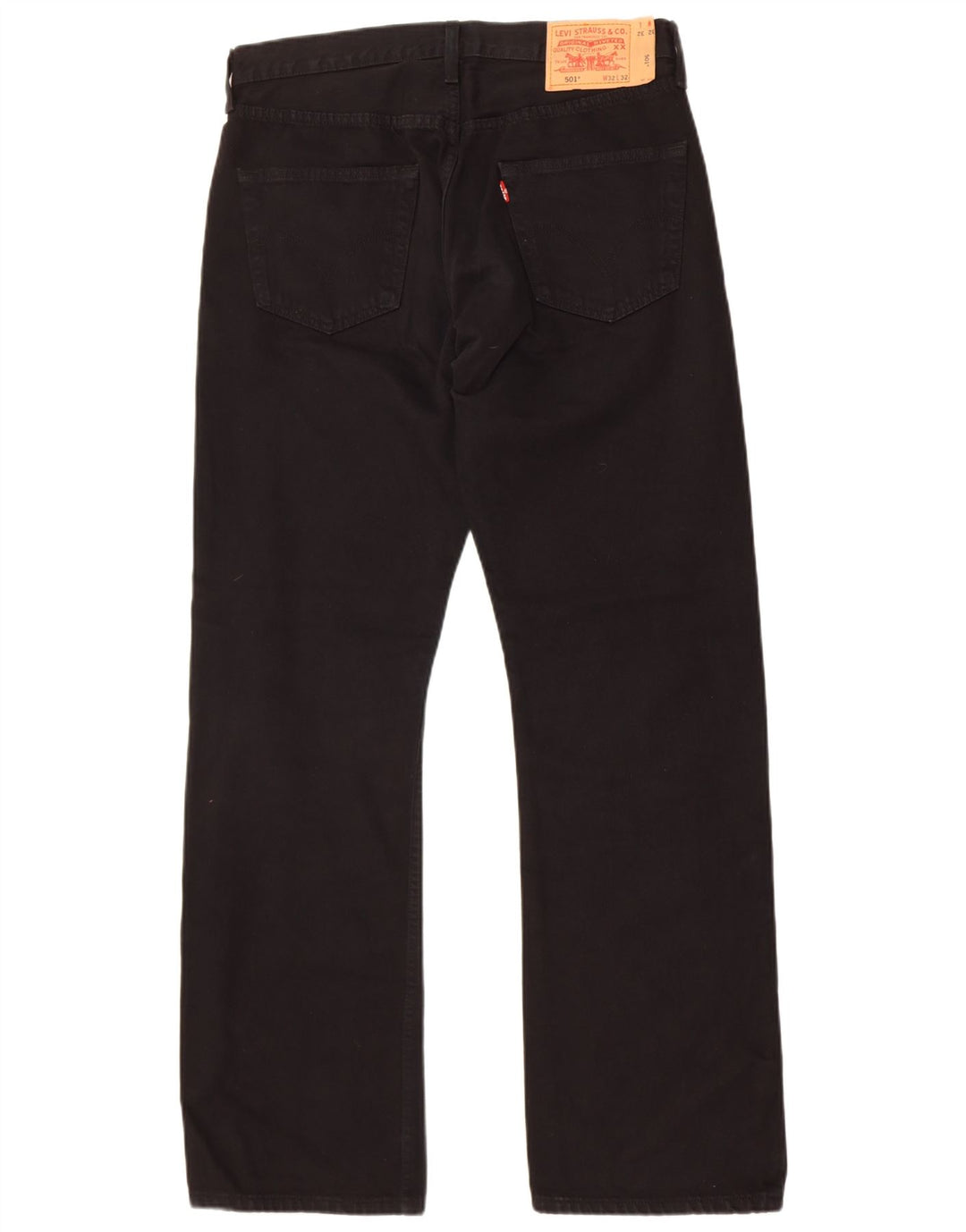 Levi's Herren 501 Straight Jeans W32 L32 Schwarze Baumwolle