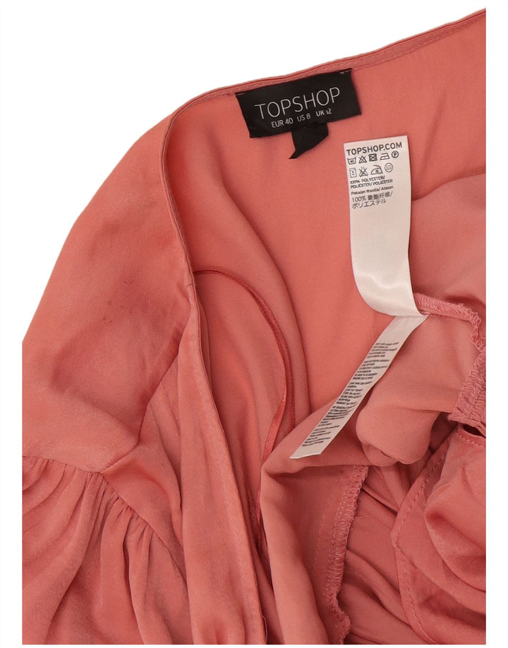 Topshop Wickelbluse für Damen, UK 12, Mittelrosa, Polyester